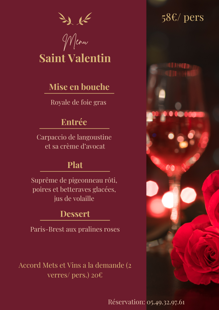 red minimalist Valentine day dinner menu template  (1)